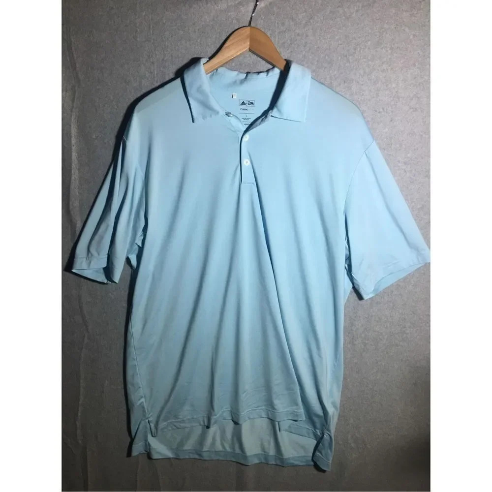 Womens Adidas Polo Icy Blue Climacool Work Outdoors Hiking Career Casual